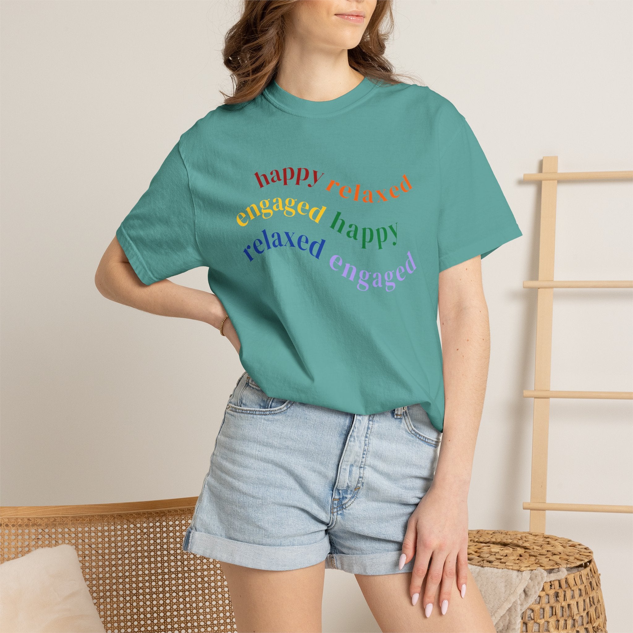 HRE Happy Relaxed Engaged Rainbow | Comfort Colors